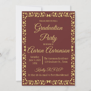Classy Stylish Gold auf Maroon Abschluss