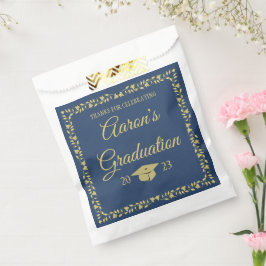 Classy Stylish Gold on Navy Graduation Party Geschenktütchen