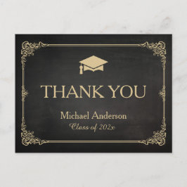 Classy Stylish Grad Cap Abschluss Vielen Dank Postkarte