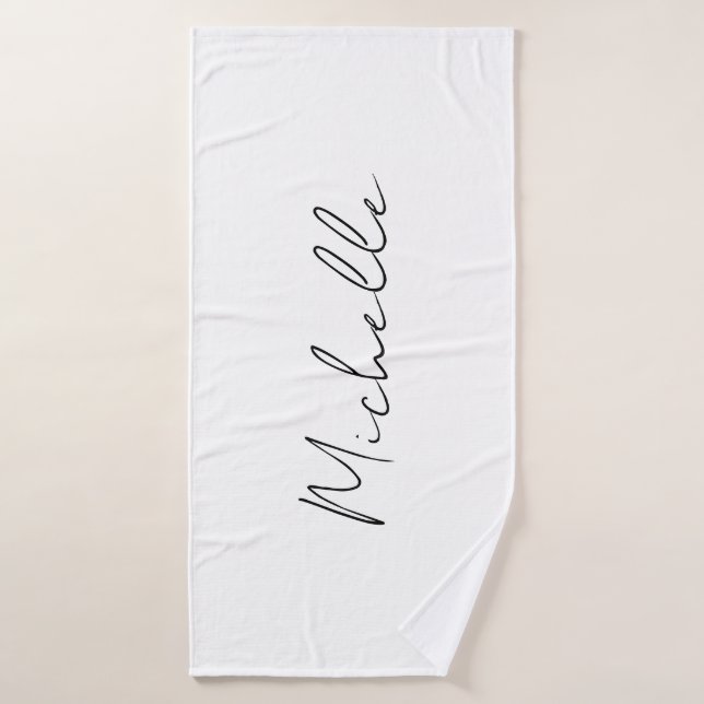 Classy Stylish Script Ihren Namen hinzufügen Badehandtuch (Badehandtuch)