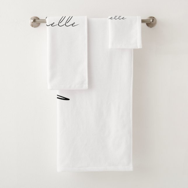 Classy Stylish Script Ihren Namen hinzufügen Badhandtuch Set (Insitu)