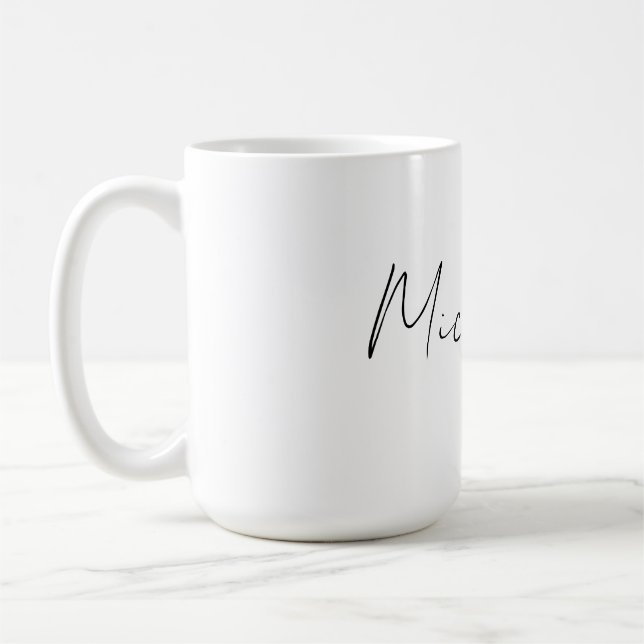 Classy Stylish Script Ihren Namen hinzufügen Kaffeetasse (Links)