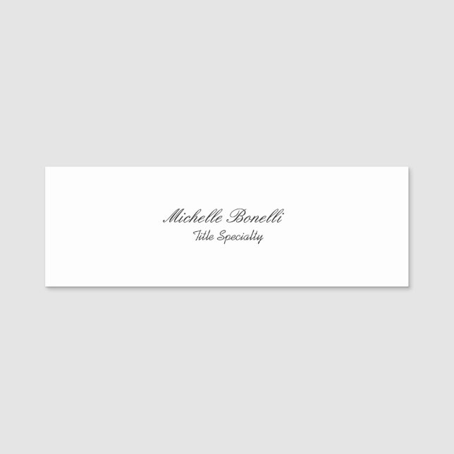 Classy Stylish Script Ihren Namen hinzufügen Namensschild (Vorderseite)