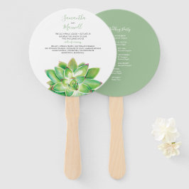 Classy Succulent Wedding Program Fan Fächer