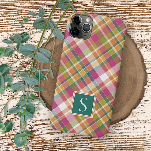 Classy Summer Orange Pink Aquamarin Green Karierte Case-Mate iPhone Hülle (Von Creator hochgeladen)