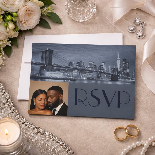 Classy & Timeless NYC Wedding RSVP  Einladung (Von Creator hochgeladen)