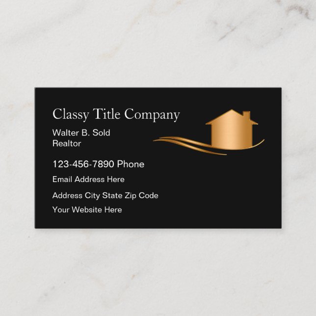 Classy Title Company Moderne Visitenkarte (Vorderseite)
