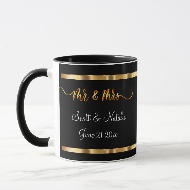 Classy Trendy Wedding Gedenkfeier Tasse (Links)