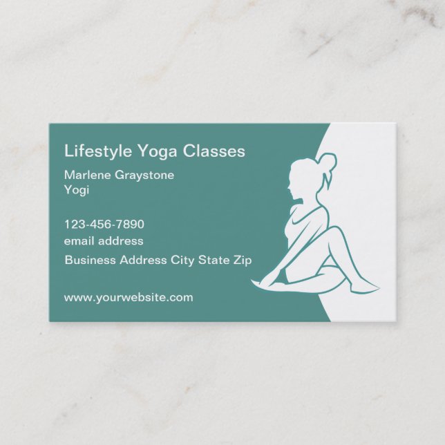 Classy Trendy Yoga Class Instructor Visitenkarte (Vorderseite)