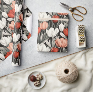 Classy Tulip Modern Wrapping Paper Geschenkpapier