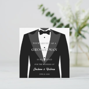 Classy Tuxedo Trauzeuge Einladung