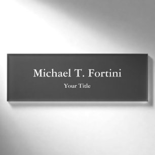 Classy Unique Gray Trendy Elegant Namenschild