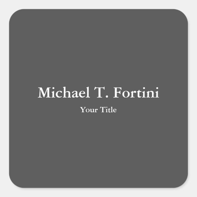 Classy Unique Gray Trendy Elegant Quadratischer Aufkleber (Vorderseite)