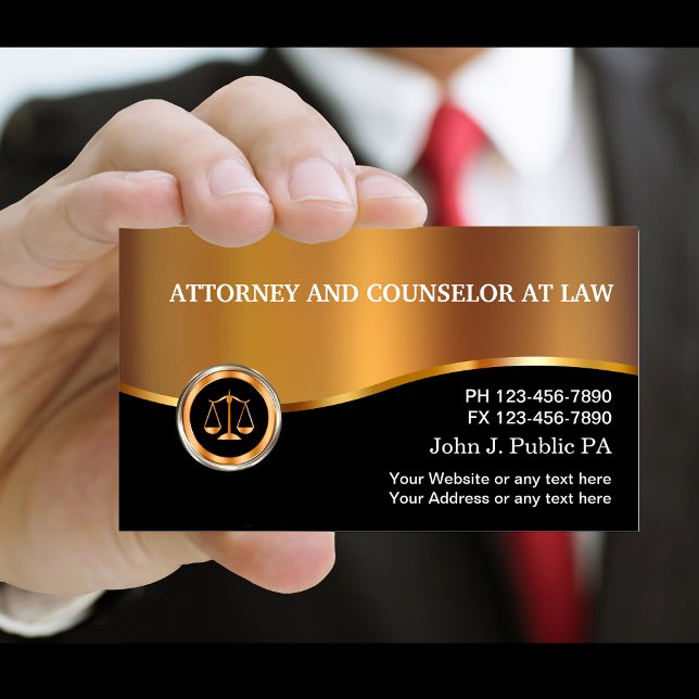 Classy Upscale Attorney Business Cards Visitenkarte (Von Creator hochgeladen)