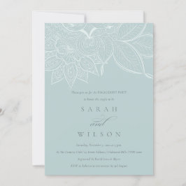 Classy Verziert Paisley Dusky Blue Verlobung Einla Dankeskarte