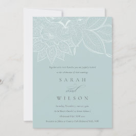 Classy Verziert Paisley Dusky Blue Wedite Einladun Dankeskarte