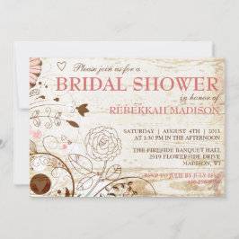 Classy Vintag Floral Bridal Dusche Einladung