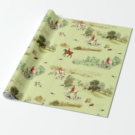 Classy Vintage English Horse Riders Hounds Hunting Geschenkpapier