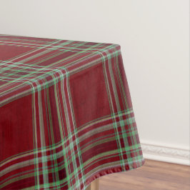 Classy Vintage Red Green Textured Tartan Plaid  Tischdecke