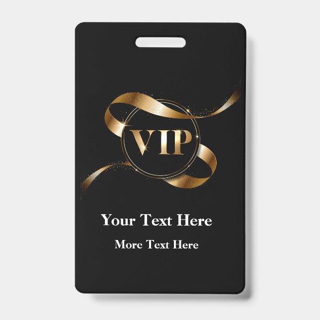 Classy VIP Abzeichen Editable Budget Vorlagen Ausweis (Vorderseite)