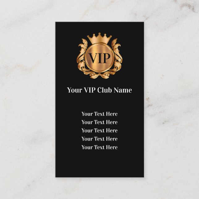 Classy VIP Club Mitglieder Business Cards Visitenkarte (Vorderseite)