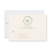 Classy Watercolor Greenerity Wreath Monogram