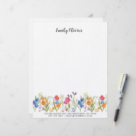 Classy Watercolor Individuelle Name Briefbogen