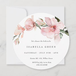 Classy Watercolor Magnolia Brautparty Einladung