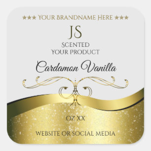 Classy Wavy Gold Décor Clair gris Étiquette
