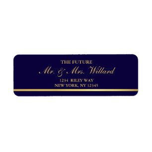 Classy Wedding Gold Foil - Navy Rücksendeadresse