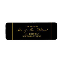Classy Wedding Gold Foil - Schwarze Rücksendeadres