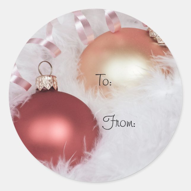 Classy Weihnachtsgeschenke Tags Runder Aufkleber (Vorderseite)