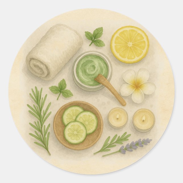 Classy Wellness-Center Pampering Beauty Day Runder Aufkleber (Vorderseite)