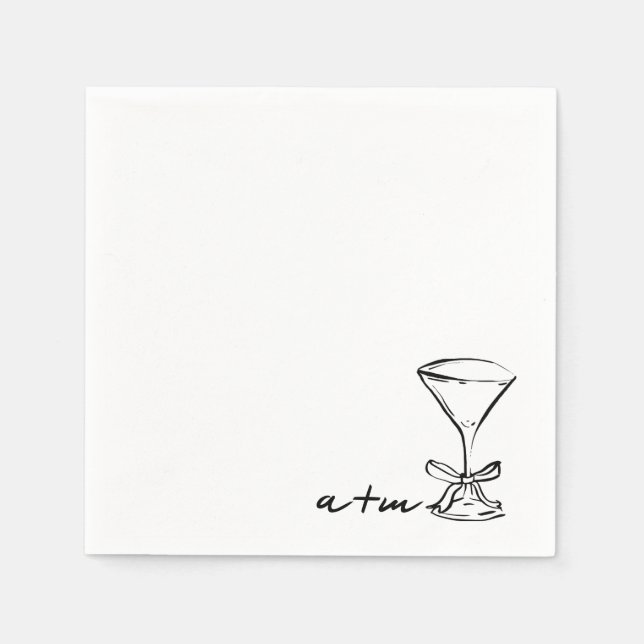 Classy Whimsical Custom Cocktail Hochzeit Napkins Serviette (Vorderseite)
