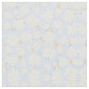 Classy White Daisy Blume Botanical Blue Design Stoff