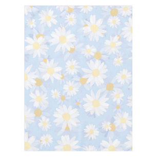 Classy White Daisy Blume Botanical Blue Design Tischdecke