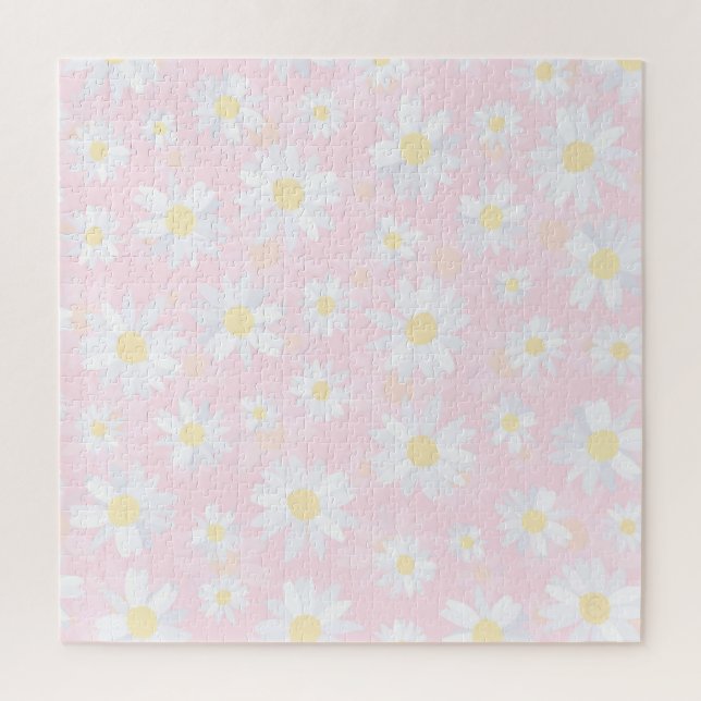 Classy White Daisy Blume Botanisches Pink Design (Vertikal)