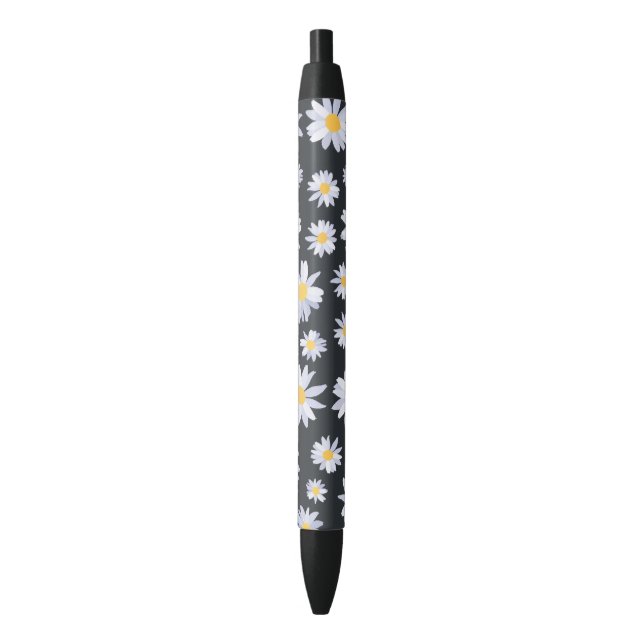 Classy White Daisy Flowers Botanical Kugelschreiber (Vorderseite Vertikal)