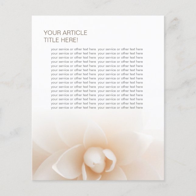 Classy White Floral Beauty Salon Flyers Flyer (Vorne)