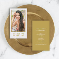 Classy White Imitate Gold Headshot Foto