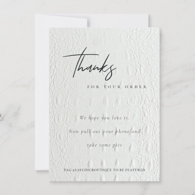 Classy White Leather Textur Danke Business (Vorderseite)