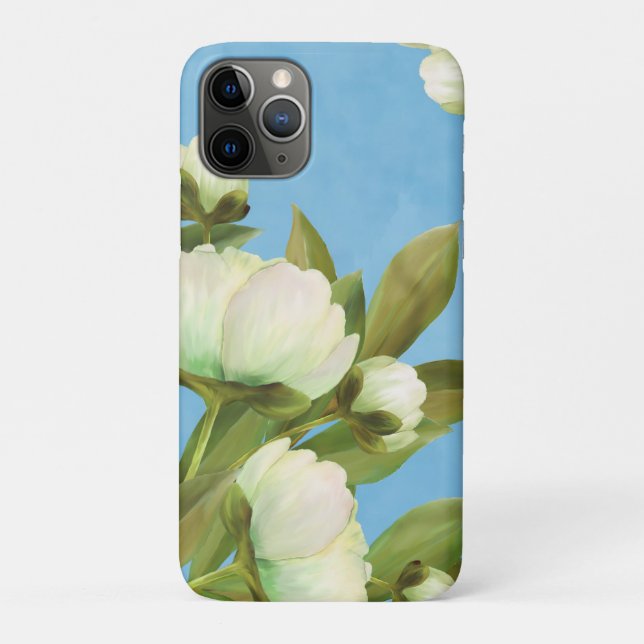 Classy White Peonies Floral Bouquet Case-Mate iPhone Hülle (Rückseite)