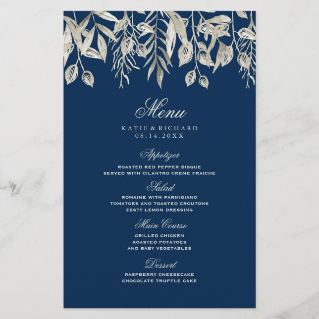 Classy Winter Wedding Menu Mariage (Devant)