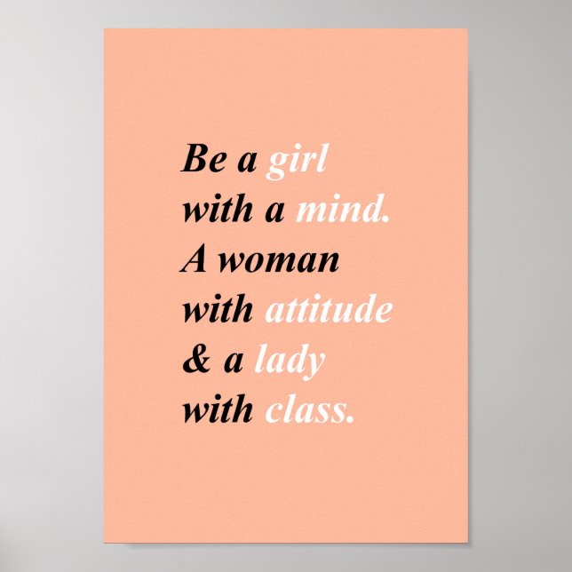 Classy woman quote. Girly poster (Vorne)