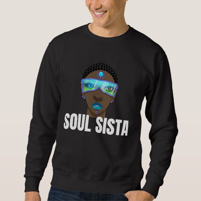 Classy Womens African Head Wrap Black Pride  Soul  Sweatshirt (Vorderseite)