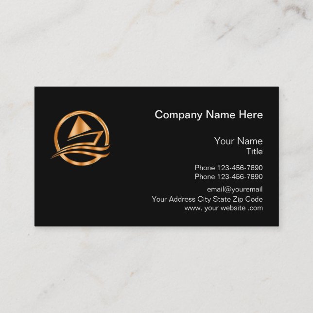 Classy Yacht Broker Boat Sales Theme Visitenkarte (Vorderseite)
