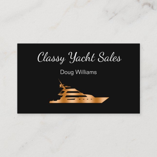 Classy Yacht Broker Sales Business Cardsa Visitenkarte (Vorderseite)