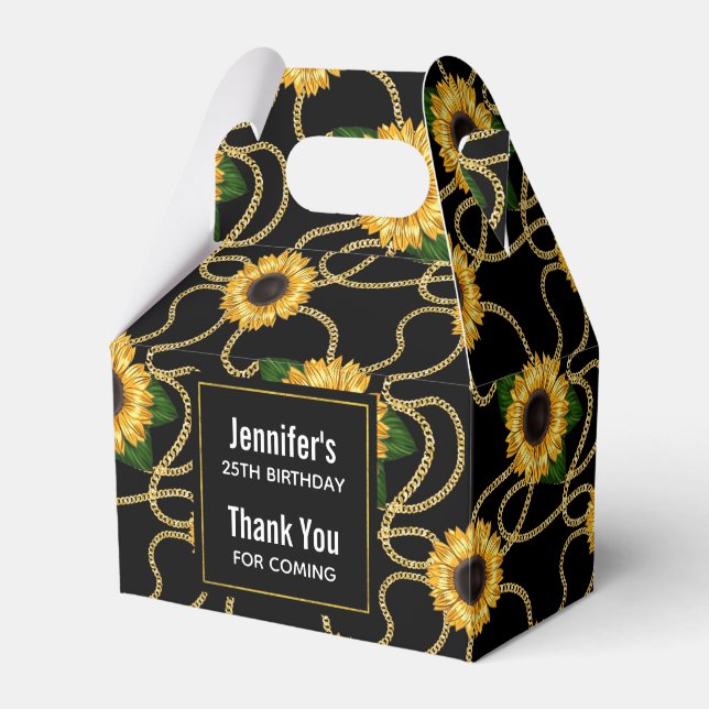 Classy Yellow Sunflowers Stilvolles Muster Vielen  Geschenkschachtel (Vorderseite)