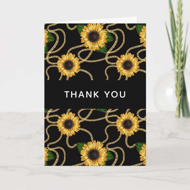 Classy Yellow Sunflowers Stilvolles Muster Vielen  Karte (Vorderseite)