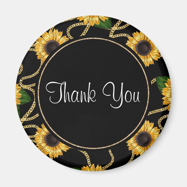 Classy Yellow Sunflowers Stilvolles Muster Vielen  Magnet (Vorne)